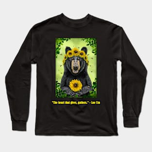 Sunflower Bear with Bees Long Sleeve T-Shirt